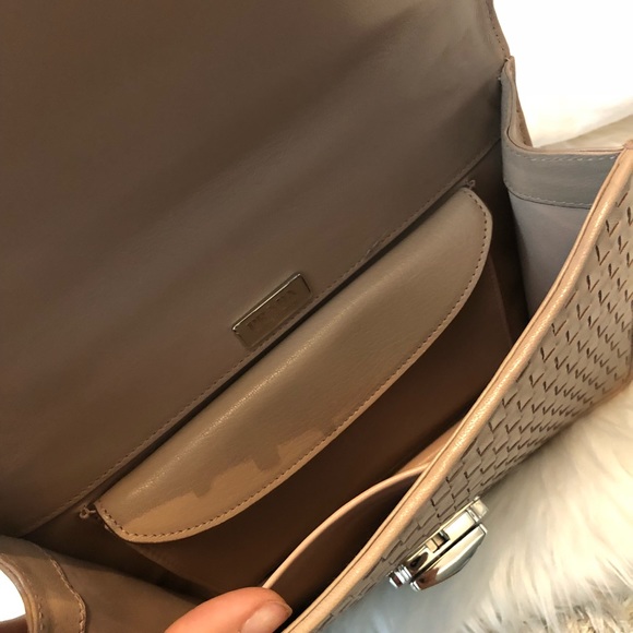 Prada Madras Woven Leather Chain Flap Bag Cammeo - Picture 6 of 8